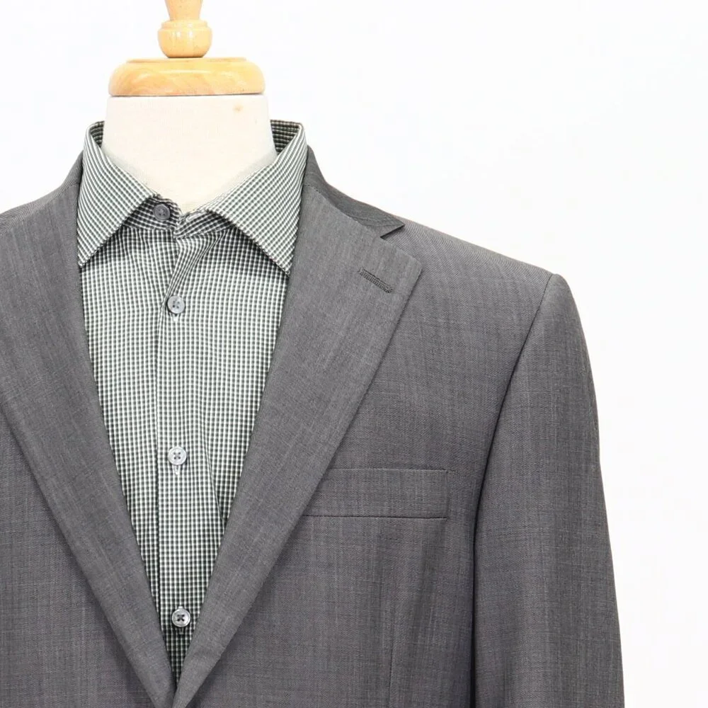 Hart Schaffner Marx 42R Gray Solid 2-Button Sport Coat Blazer Jacket T182